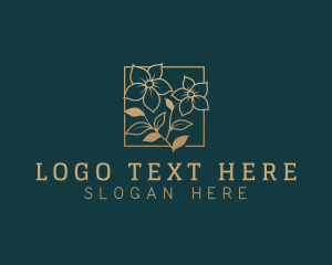 Plant - Gold Bloom Flower logo design