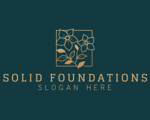 Gold Bloom Flower  Logo