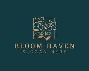 Gold Bloom Flower  logo design