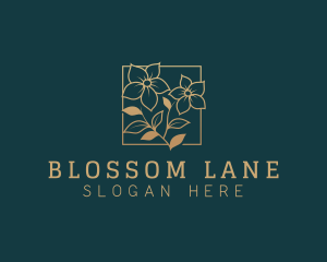 Gold Bloom Flower  logo design