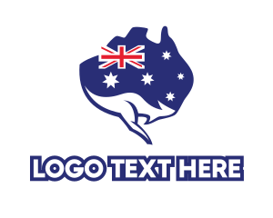 Blue Flag - Australian Flag Kangaroo logo design