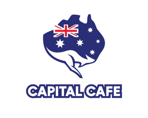 Canberra - Australian Flag Kangaroo logo design