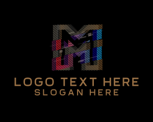 Clan - Gradient Glitch Letter M logo design