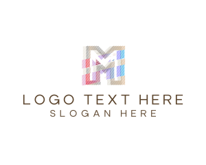 Web - Gradient Glitch Letter M logo design