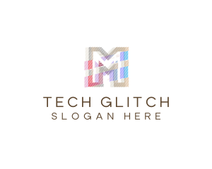 Malfunction - Gradient Glitch Letter M logo design