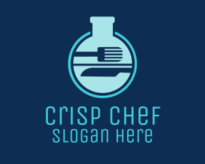 Lab Flask Cutlery logo design