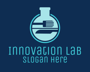 Lab - Lab Flask Cutlery logo design