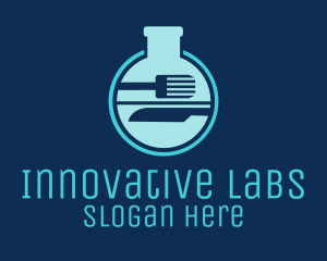 Lab Flask Cutlery logo design