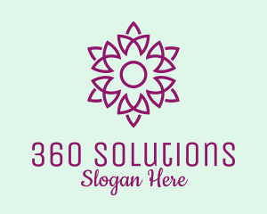 Elegant Purple Flower  logo design