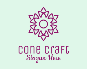 Elegant Purple Flower  logo design