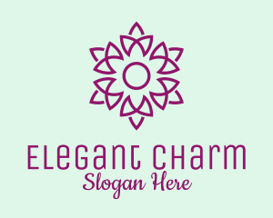 Elegant Purple Flower  logo design