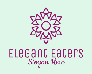 Elegant Purple Flower  logo design