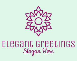 Elegant Purple Flower  logo design