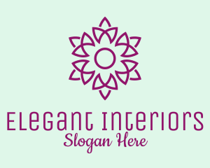 Elegant Purple Flower  logo design