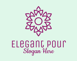 Elegant Purple Flower  logo design