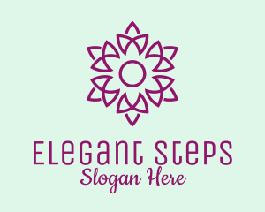 Elegant Purple Flower  logo design