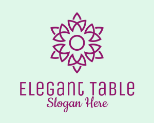 Elegant Purple Flower  logo design