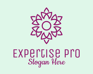 Elegant Purple Flower  logo design