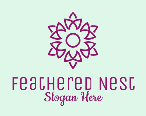 Elegant Purple Flower  logo design