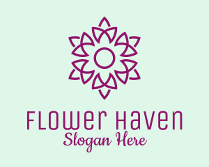 Elegant Purple Flower  logo design