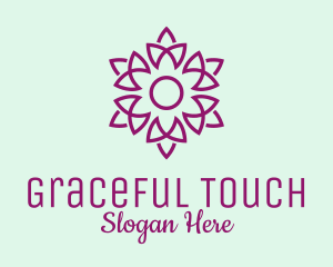 Elegant Purple Flower  logo design