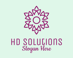 Elegant Purple Flower  logo design