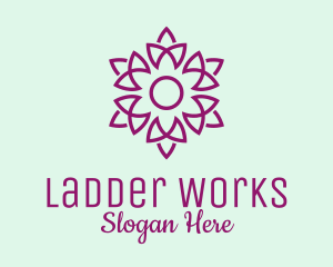 Elegant Purple Flower  logo design