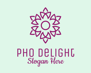 Elegant Purple Flower  logo design