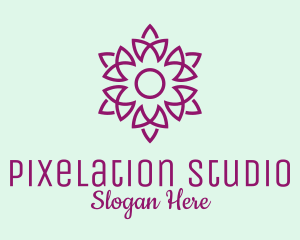 Elegant Purple Flower  logo design