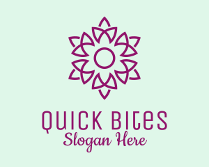 Elegant Purple Flower  logo design