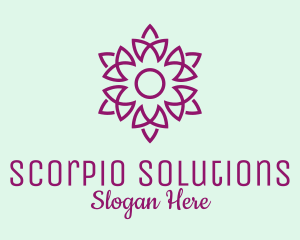 Elegant Purple Flower  logo design