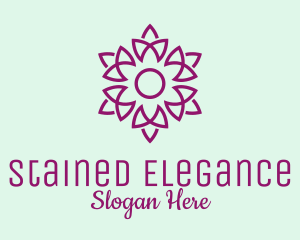 Elegant Purple Flower  logo design