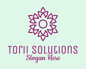 Elegant Purple Flower  logo design