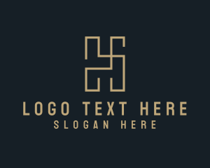Lettermark - Interior Design Contractor Letter H logo design