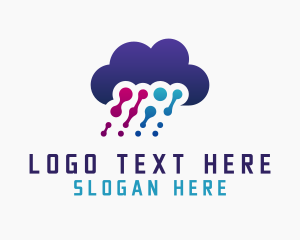 Cloud Computing - Rain Cloud Data logo design