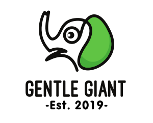 Green Ear Elephant  logo design