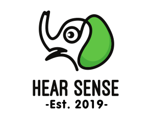 Green Ear Elephant  logo design