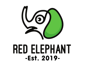 Green Ear Elephant  logo design