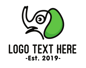 Thailand - Green Ear Elephant logo design