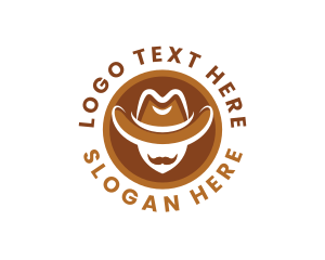 Horse Shoe - Western Cowboy Hat logo design