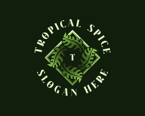 Tropical Ornament Leaf logo design