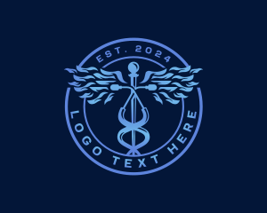 Ambrosia - Caduceus Stethoscope Medical logo design