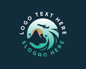 Sea - Island Plane Travel logo design