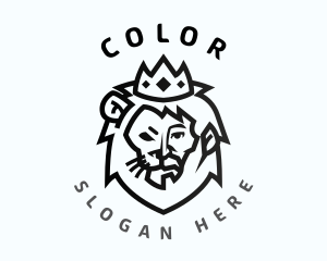 Minimalist Lion King Crown Logo