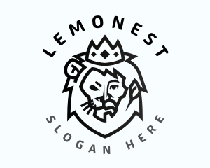 Mane - Minimalist Lion King Crown logo design