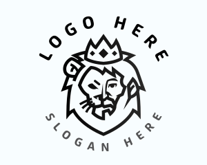 Beast - Minimalist Lion King Crown logo design