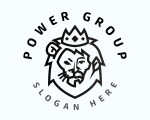 Primal - Minimalist Lion King Crown logo design