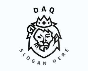 White - Minimalist Lion King Crown logo design