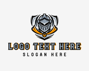 Online Gaming - Medieval Knight Character logo design