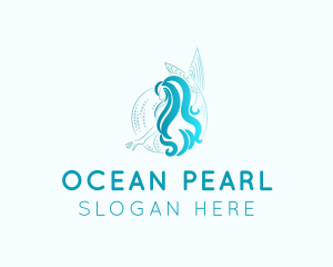 Mermaid - Blue Woman Mermaid logo design